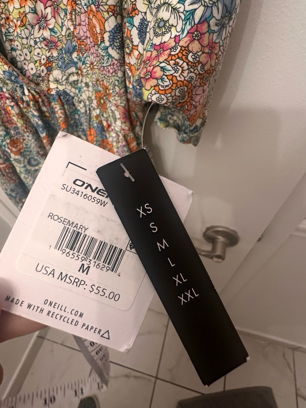 O'Neill Multicolor Floral V-Neck Mini Dress - Picture 6 of 6
